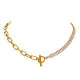 Waterproof Stainless Steel Chain Zirconia Necklace