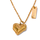 Waterproof Heart Necklace Pendant Romantic Jewelry