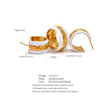 Enamel Stainless Steel C Shape Round Earrings