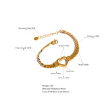 Heart Cuban Chain Stainless Steel Bracelet