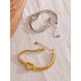 Heart Cuban Chain Stainless Steel Bracelet