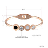 Roman Numeral CZ Crystal Wedding Bangle Stainless Steel Love Charm Bracelet