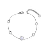 Stainless Steel Shell Flower Charm Bracelet for Women YB19056