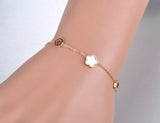Stainless Steel Shell Flower Charm Bracelet for Women YB19056