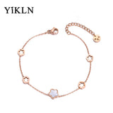 Stainless Steel Shell Flower Charm Bracelet for Women YB19056