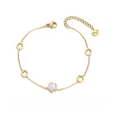 Stainless Steel Shell Flower Charm Bracelet for Women YB19056