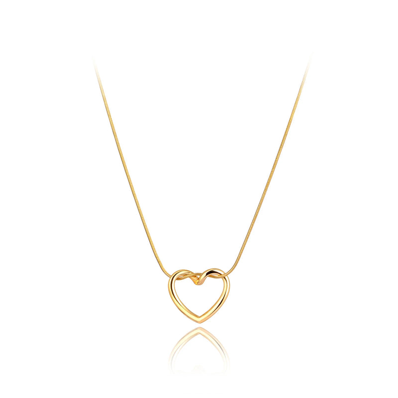 Heart Pendant Necklace 18K Plated Stainless Steel Chain Necklace