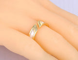 Stainless Steel Ceramic Ring 18K Plated CZ Crystal Wedding Rings