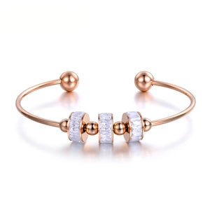 Romantic CZ Cuff Bangle Bracelet YB18191