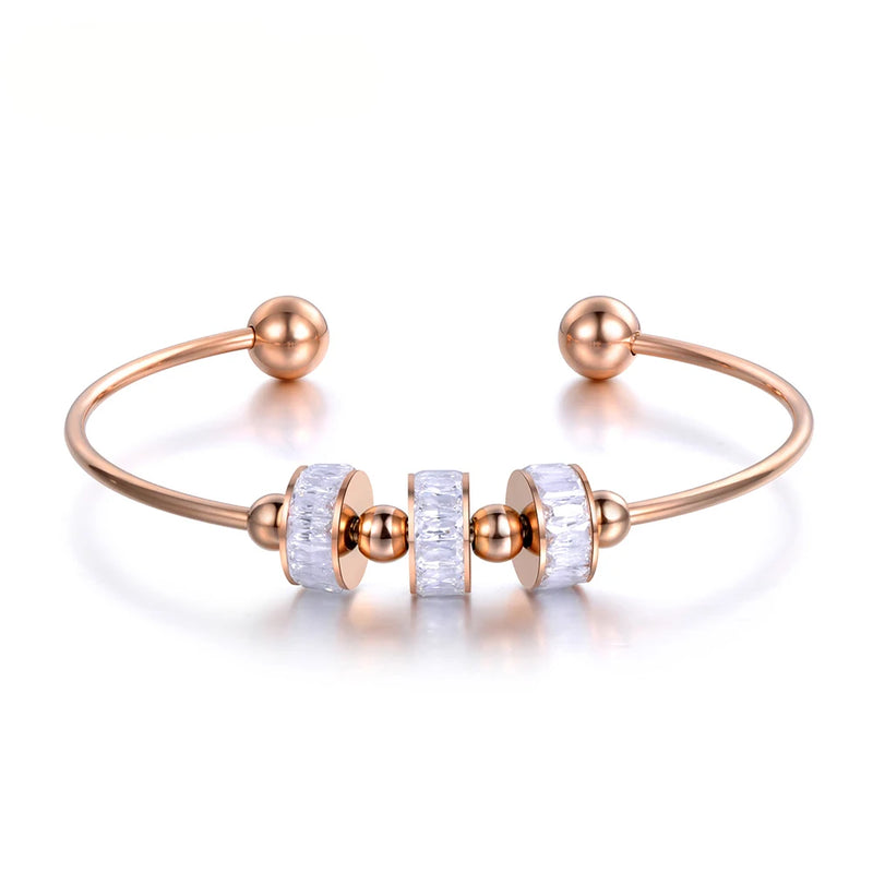 Romantic CZ Cuff Bangle Bracelet YB18191