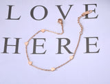 Rose Link Chain Hearts Charm Bracelet Sweety Style Gift YB18183
