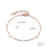 Rose Link Chain Hearts Charm Bracelet Sweety Style Gift YB18183