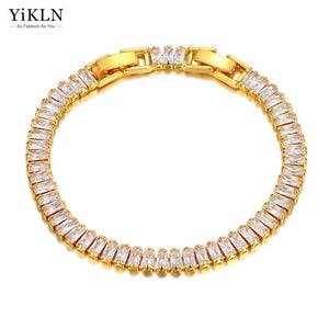 6mm CZ Crystal Charm Bracelet Stainless Steel Link Chain Bohemian Beach YB22011