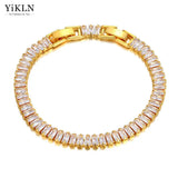 6mm CZ Crystal Charm Bracelet Stainless Steel Link Chain Bohemian Beach YB22011