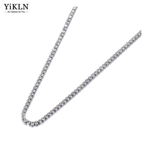 Sparkling CZ Crystal Charm Necklace Women Girls Stainless Steel Bohemia Pendant