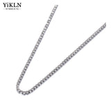 Sparkling CZ Crystal Charm Necklace Women Girls Stainless Steel Bohemia Pendant