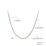 Sparkling CZ Crystal Charm Necklace Women Girls Stainless Steel Bohemia Pendant