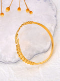316L Stainless Steel Open Charm Bracelet Bangle Women Golden Leaf