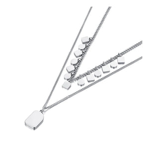 Bohemia Stainless Steel Double-layer Chain Choker Necklace