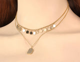 Bohemia Stainless Steel Double-layer Chain Choker Necklace