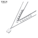 Bohemia Stainless Steel Double-layer Chain Choker Necklace