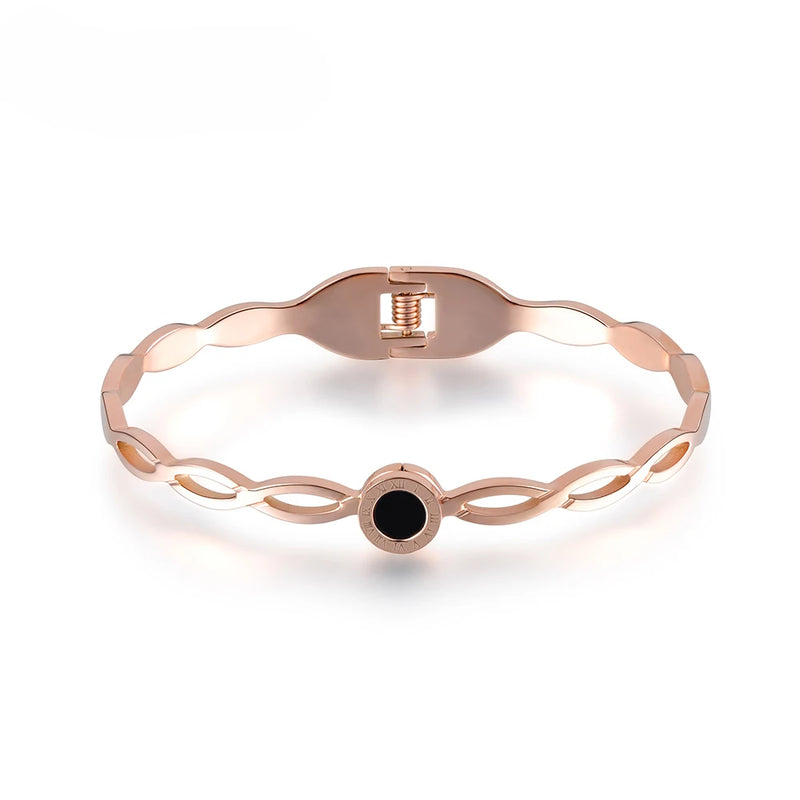 Cross Vine Roman Numeral Love Charm Bangle YB17020