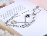 Double Layers CZ Roman Numerals Bracelet Bangle For Women YB19088