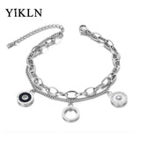 Double Layers CZ Roman Numerals Bracelet Bangle For Women YB19088