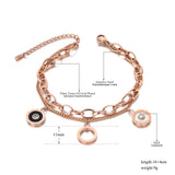 Double Layers CZ Roman Numerals Bracelet Bangle For Women YB19088