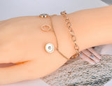 Double Layers CZ Roman Numerals Bracelet Bangle For Women YB19088