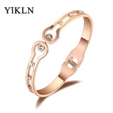 Stainless Steel Rhinestone Bangles Charm Bracelet YB18069