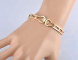 Stainless Steel Rhinestone Bangles Charm Bracelet YB18069