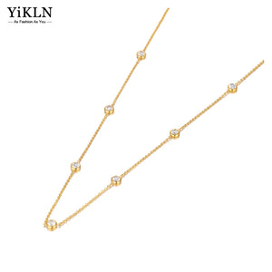 Colorful CZ Crystal Choker Necklace Bohemia Pendant Chain Women YN22092