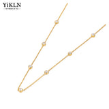 Colorful CZ Crystal Choker Necklace Bohemia Pendant Chain Women YN22092