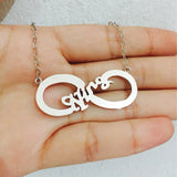 Personalized 925 Silver Infinity Name Necklace Birthday Gift