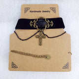 Vintage Cross Choker Necklace Pendant for Women DD-18