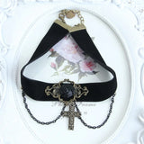 Vintage Cross Choker Necklace Pendant for Women DD-18