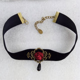 Rose Choker Necklace Gothic Party Jewelry Vintage Statement