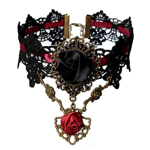 Vintage Lace Choker Necklace Pendant for Women Party Jewelry
