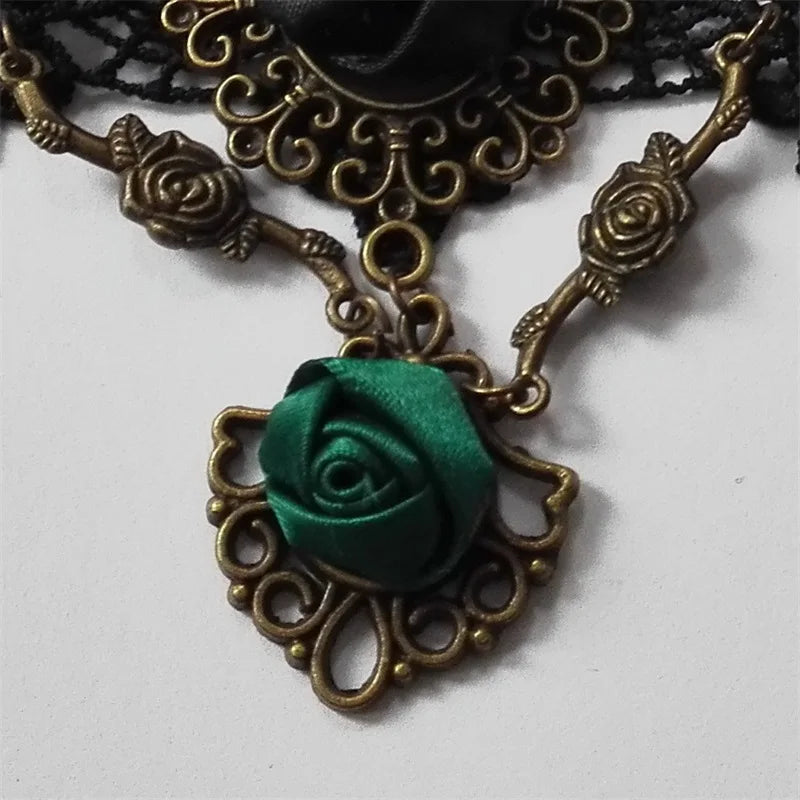 Vintage Lace Choker Necklace Pendant for Women Party Jewelry