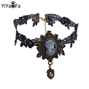 Vintage Lace Necklace Pendant Gothic Jewelry Women Accessories Choker