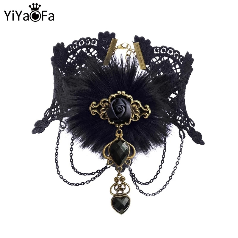 Gothic Lace Necklace & Pendant Women Choker False Collar GN-130