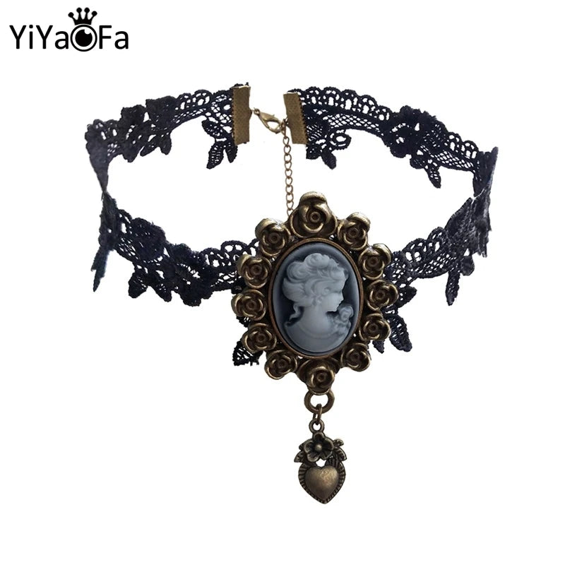 Vintage Lace Necklace Pendant Gothic Jewelry Women Accessories Choker