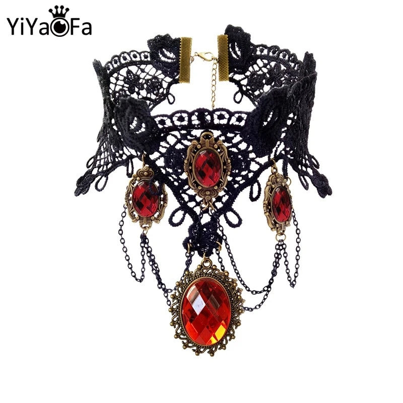 Vintage Lace Necklace & Pendant Choker False Collar Statement Necklaces
