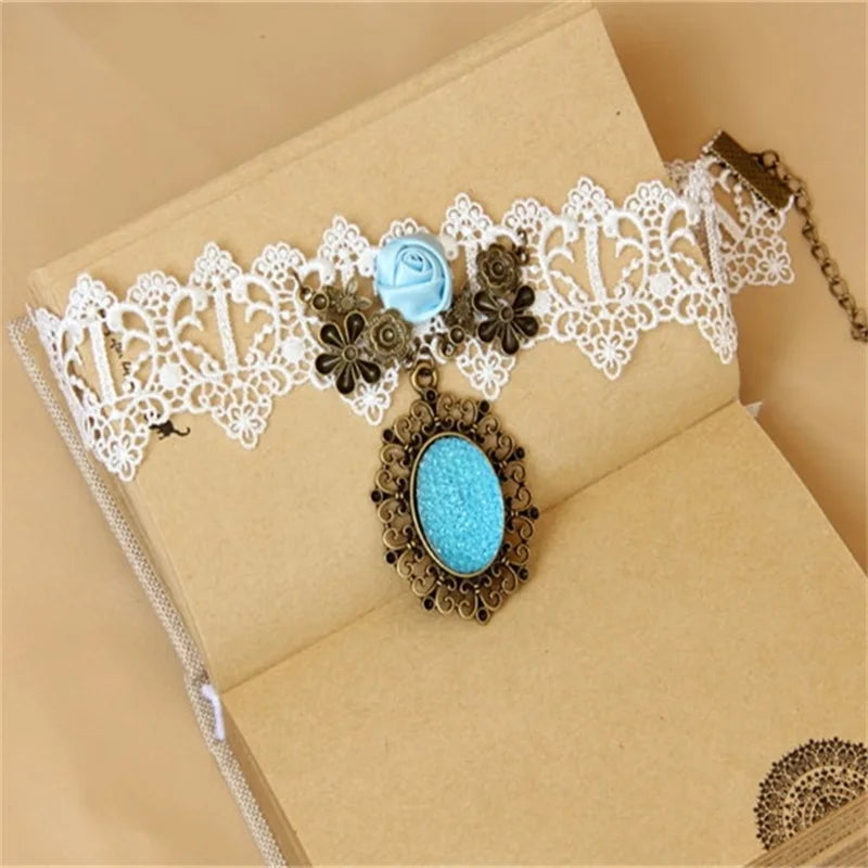 Gothic Lace Necklace & Pendant Women Choker False Collar GN-81