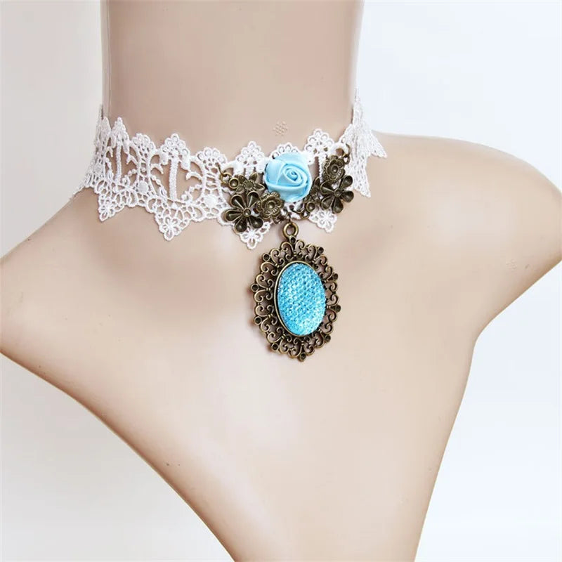 Gothic Lace Necklace & Pendant Women Choker False Collar GN-81