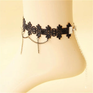 Beach Anklet Lace Anklets for Women Gothic Jewelry Lady Party Foot Jewelry