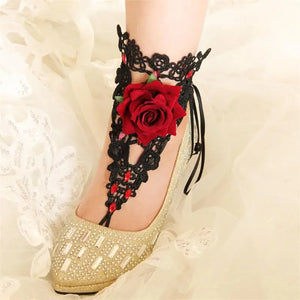 Lace Anklets for Women Gothic Jewelry Summer Beach Foot Jewelry LA-30