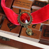 Red Ribbon Choker Necklace & Pendant Gothic Jewelry Party Jewelry