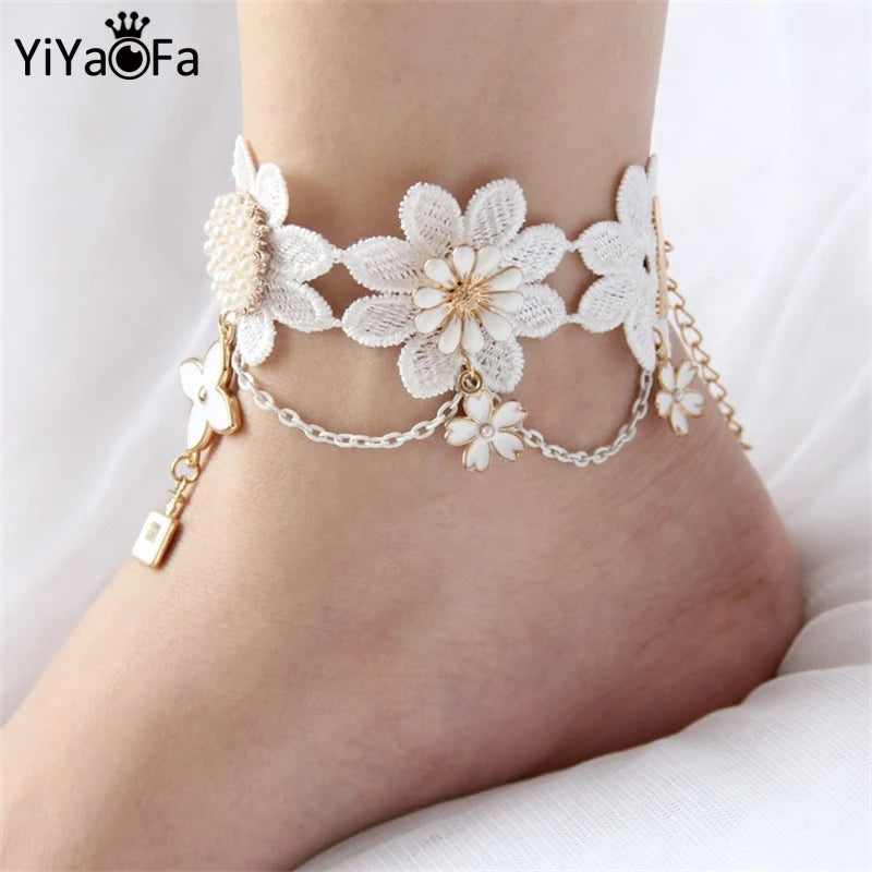 Lace Anklet Gothic Jewelry Women Lady Summer Foot Jewelry